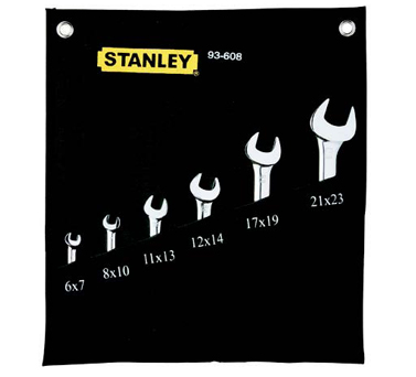 STANLEY史丹利工具93-608-22 6件套公制精抛光双开口扳手