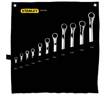STANLEY史丹利工具94-406-23 11件套公制精抛光45°角双梅花扳手