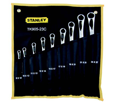 STANLEY史丹利工具TK905-23C 9件公制45°角双梅花扳手套装