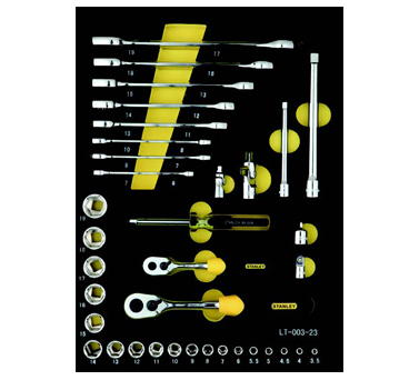 STANLEY史丹利工具LT-023-23 36件套6.3, 10MM系列公制工具托