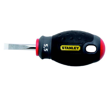 STANLEY史丹利工具 三色柄一字螺丝批（短款）