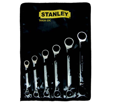 STANLEY史丹利工具TK920-23C 6件公制双梅花双向棘轮快扳组套